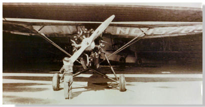 John Oler with Durham's Davis plane